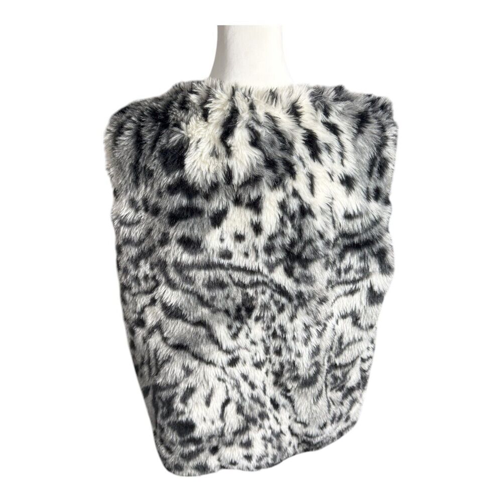 Cozy Soft Faux Fur Open Front Leopard Animal‎ Print Mobwife Money Sz M - Picture 5 of 7